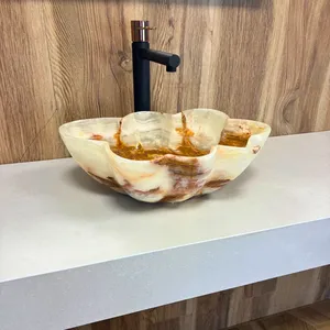Light Green Onyx Irregular Shaped Sink Natural <b>Stone</b> Basin Brushed Finish Fire Resistant 5-Year Warranty Modern Kitchen Dining - Product Image 5