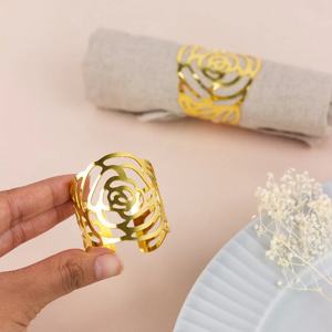 Anillos de Servilleta de Latón Dorado para Hoteles, Bodas y Restaurantes - Ecológicos, Personalizables en Tamaño y Diseño, Vajilla Moderna y Clásica - Product Image 5