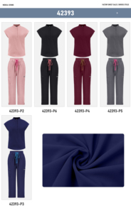 Conjuntos de Uniformes Médicos de Enfermería 2026 Actualizados de Poliéster/Rayón/Spandex con Cuello con Cremallera, Corte Recto, para Uso Hospitalario, Multicolor - Product Image 4