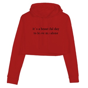 Wholesale Custom LOGO Female White Cropped Hoodies Women Cotton Crop <b>Top</b> Hoodie - Product Image 2
