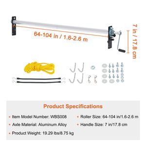 Kit de rouleaux de bâche manuels en alliage d'aluminium de 64 à 104 pouces de large pour camions à benne basculante, rouleau de bâche à manivelle pour camion à benne basculante de 7 pouces - Product Image 3