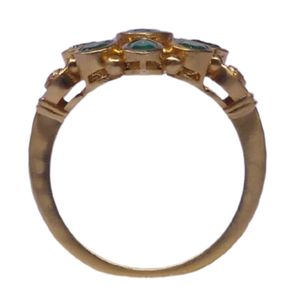 แหวนเพชรพลอยมรกตเจียระไนทรงเหลี่ยมแบบคลาสสิกสไตล์ทิเบตประดับทอง 14K รุ่น Gemvanity R986 สำหรับงานหมั้นและวันครบรอบ - Product Image 3