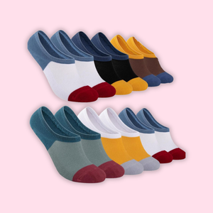 Block Breathable Casual Heel Hidden for Men Women No Show Soft Color Anti-Slip Grip Premium Reinforced Cotton Anti-Bacterial - Product Image 1
