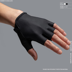 Gants de cyclisme d'été unisexes personnalisés, respirants, en polyester, avec coussinets en gel absorbant les chocs, ajustement confortable, antidérapants - Product Image 2