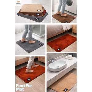 Tapis de bain antidérapant 100% en fourrure corail, 17x28 pouces, tapis de sol en PVC souple, super absorbant pour la salle de bain, la maison ou les douches d'hôtel - Product Image 1