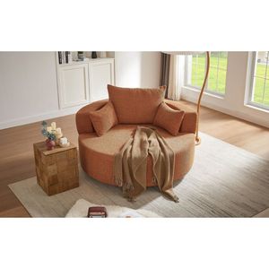 Poltrona Girevole a 360 Gradi con 3 Cuscini Rimovibili, Sedia Rotonda per Soggiorno, Camera da Letto, Ufficio - Product Image 4