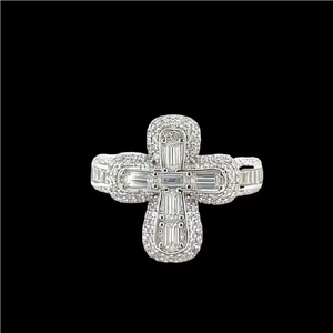 Anillo de Compromiso, Boda o Aniversario de Lujo en Plata de Ley 925 con Corte Brillante y Engaste Pavé Unisex - Product Image 6