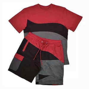Ensemble décontracté d'été pour homme, t-shirt et short en coton respirant tricoté, tenue assortie, fabriqué au Pakistan - Product Image 6