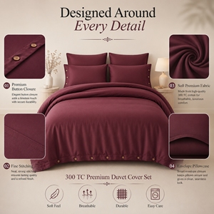Luxury Hotel Collection 300 TC Cotton Duvet Set for Premium Bedroom Decor Hospitality Projects and Residential <b>Bedding</b> - Product Image 6