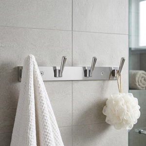 Home Organization Rack with 4 Hooks Wall Mounted Storage <b>Hanger</b> Heavy Duty Utility Hook Rack for Kitchen Bathroom and Entryway - Product Image 4