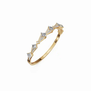 Brazalete de Oro Amarillo de 14K con Diamantes Cultivados en Laboratorio en Forma de Cometa Geométrica - Joyería para Fiestas de Compromiso y Regalos - Product Image 5