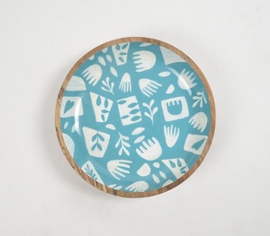 ถ้วยเสิร์ฟไม้แบนเคลือบเงาแบบเรียบงานทำมือออกแบบได้ตามที่ต้องการ - Product Image 3