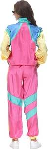Conjunto Deportivo Retro de los 80 para Mujer, Chaqueta Cortavientos Estilo Hip Hop, Conjunto Deportivo Disco, Conjunto de una Pieza con Bloques de Color - Product Image 5