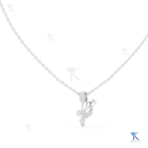 Collier pendentif fleur de tulipe en diamant de laboratoire, or massif 14K/18K, bijou floral botanique pour femme, idéal pour mariage et soirée - Product Image 3