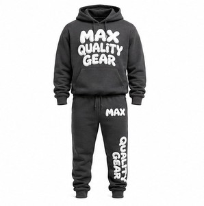Ensemble de survêtement personnalisé en molleton pour hommes et femmes, sweat à capuche épais et pantalon de jogging, vêtements de sport en coton de qualité supérieure, fabricant OEM - Product Image 1