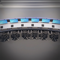 Système de console de salle de contrôle modulaire, poste de travail, bureau de console, mobilier de contrôle pour centre d'urgence 911 et diffusion, fabricant de conception