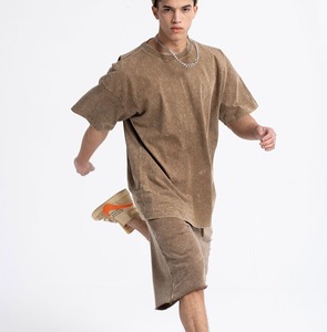 Oversized <b>Acid</b> Wash Breathable T-Shirt <b>Drop</b> Shoulder 100% Cotton Blank Design Streetwear OEM Manufacturer - Product Image 2