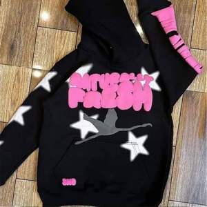 Sudadera Deportiva Extra Grande con Estampado de Letras en la Espalda, Unisex, de Forro Polar, Cuello Redondo, Manga Regular, Estilo Otoñal - Product Image 2