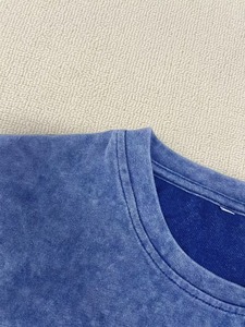 Oversized Short Sleeve 230 Grams T Shirts Vintage Acid Wash T-shirts Plain T Shirts Knitted Cotton Solid Color Plain <b>Top</b> - Product Image 3