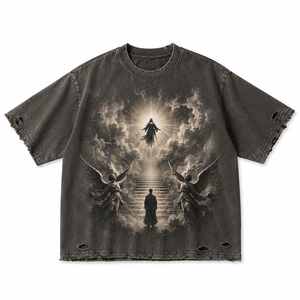 Camiseta Glory Vintage de Gran Tamaño con Estampado Gráfico, Personalizada, 100% Algodón, Lavado Ácido, Corte Cuadrado, para Unisex - Product Image 1