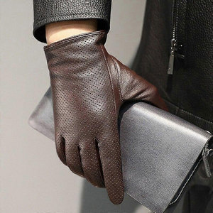 Gants tactiles en cuir de mouton pour hommes et gants de conduite pour femmes, respirants et de style uni, pour usage extérieur – Vente chaude - Product Image 2