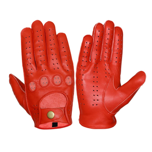 Custom Anti-Slip Genuine <b>Leather</b> Winter <b>Driving</b> <b>Gloves</b> Full Finger Breathable Lightweight Comfortable <b>Men</b> Laser Printed Outdoor - Product Image 1