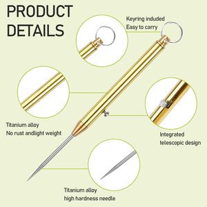 Portable 6-Piece Titanium <b>Toothpicks</b> Reusable Stainless Steel <b>Toothpick</b> Holder with Travel Keychain Oral Care Accessory - Product Image 2