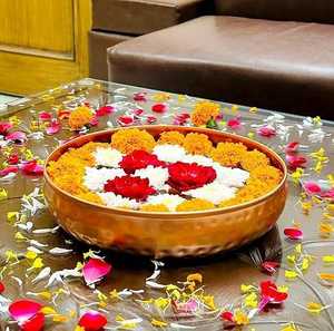 Tazón Martillado de Cobre Vintage Bold Blossom, Apto para Lavavajillas, para Servir Alimentos y Sopas, para Utensilios de Cocina y Mesa - Product Image 3