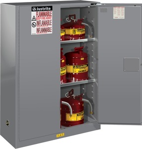 Manual Close Flammable <b>Storage</b> <b>Cabinet</b>, 18 Gauge Steel, 2 Shelves, 2 Door Fire <b>Cabinet</b> - Product Image 2