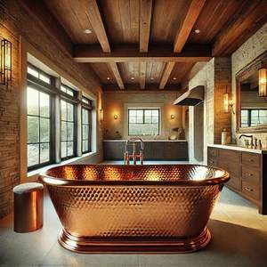 Bañera de Latón Macizo Hecha a Mano, Bañera de Metal de Lujo para Baños Premium, Hoteles, Villas y Diseño e Construcción de Interiores - Product Image 2