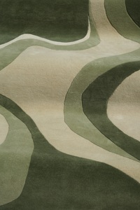 Tapis moderne abstrait en laine de Nouvelle-Zélande tufté à la main, à poils longs, avec envers épais, anti-chute de poils, anti-taches, pour la prière, usage commercial et domestique - Product Image 3