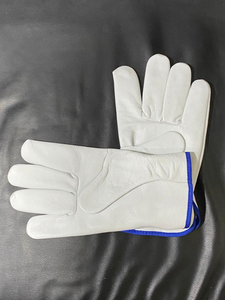Wholesale Price White Leather Safety Work <b>Gloves</b> Breathable Anti-Vibration Durable Anti-Slip Straight Cuff General Purpose - Product Image 5