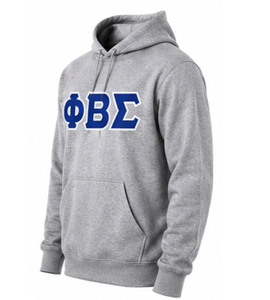 เสื้อฮู้ดปักลาย Phi Beta Sigma สีเทาสำหรับฤดูหนาว ผ้าฟลีซลำลองสำหรับผู้ชาย พร้อมโลโก้ตัวอักษรกรีกด้านหน้า - Product Image 2