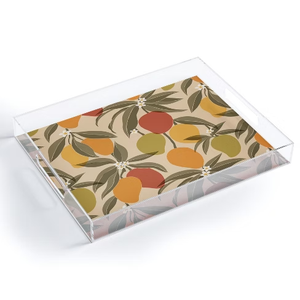 Bandeja de Servicio y Almacenamiento de Acrílico con Estampado Floral para Café, Bocadillos y Desayuno, Elegante Organizador para Hogares, Cafeterías y Hoteles - Product Image 4