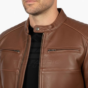 Nouvelle arrivée, tendance de la mode, veste de moto coupe-vent, grande taille, cuir véritable résistant, poignets ajustables, taille ajustable pour un usage quotidien - Product Image 6