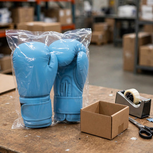 Gants de boxe bleu ciel en gros 10oz 12oz 14oz 16oz - Gants d'entraînement et de sparring en cuir PU avec logo personnalisé - Usine OEM Pakistan - Product Image 5