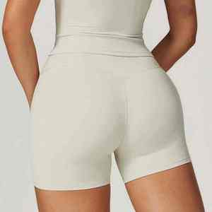 Nouveaux shorts de yoga sans couture de haute qualité pour hommes et femmes, taille haute, effet ventre plat, leggings de fitness élastiques - Product Image 2