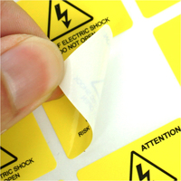 Rouleau d'étiquettes d'avertissement solaires antistatiques jaunes auto-adhésives Esd pour instrument et équipement