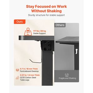 Dual Hooks Heavy Duty Electric Adjustable Height L-Shaped Corner Gaming Desk Carbon Steel <b>Computer</b> <b>Table</b> High Office Desks - Product Image 4