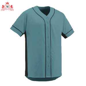 Conjunto de Uniforme de Béisbol para Hombre en Color Verde Azulado con Ribete Negro y Pantalones Blancos, Material de Poliéster Transpirable para Adultos - Product Image 3