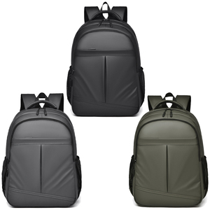 Minimalist PU <b>Laptop</b> <b>Backpack</b> Large Capacity Water Resistant Unisex Softback with Zipper Closure and Shoulder Straps - Product Image 1
