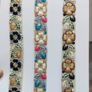 ผ้าลูกไม้ปักลายดีไซน์คลาสสิกคุณภาพสูงสำหรับชุดเดรส ผ้าลูกไม้ปักตกแต่งเสื้อผ้า ผู้จัดจำหน่ายสิ่งทอแฟชั่น - Product Image 1