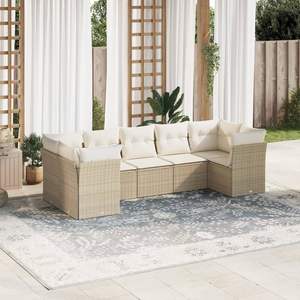 Set Divano da Giardino Beige Crema - Product Image 1