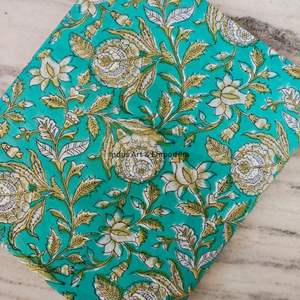 Tissu en coton imprimé traditionnel Jaipuri, coton cambriqué imprimé au bloc 60x60, tissu en coton à motifs. - Product Image 6