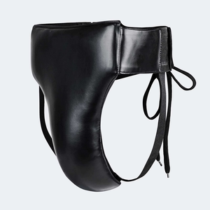 Protège-entrejambe de boxe personnalisé en cuir PU pour homme, équipement de protection pour adultes, équipement de sécurité sportive, couleur unie, fermeture auto-agrippante - Product Image 1