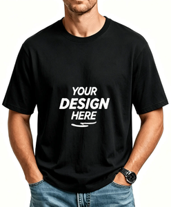 T-shirt unisexe décontracté en coton épais 260 GSM, prêt à l'emploi, personnalisable avec logo sérigraphié, manches courtes - Product Image 2