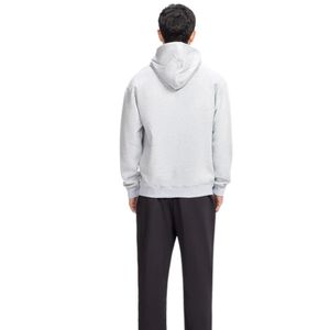 Sweat à capuche pour homme, coupe classique, en tissu polaire gris, imprimé sur la poitrine, style streetwear décontracté, confortable, OEM ODM, vente en gros - Product Image 2