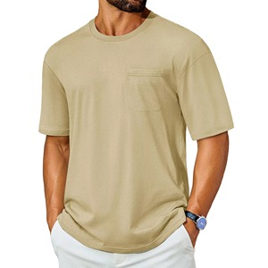 Camisetas de Manga Corta para Hombre, Diseño de Marca, Blusas con Logotipo, Camisetas Extra Grandes de Algodón Grueso, Estilo Vintage con Estampado Gráfico, Premium - Product Image 1