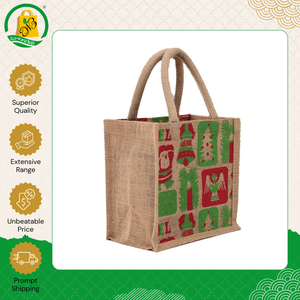 Bolsa Pequeña de Yute Ecológica de Primera Calidad para Exportación a Granel con Asas Onduladas de Algodón para Llevar Regalos - Product Image 2