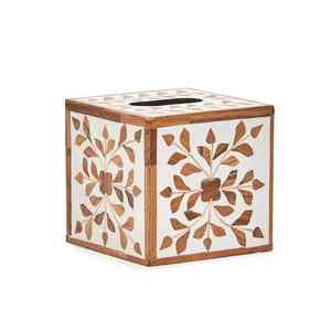 Boîte à mouchoirs en os incrusté sur mesure, produit de haute qualité, belle combinaison de couleurs, boîte à mouchoirs, vaisselle par HANNAN HANDICRAFT - Product Image 1